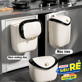 Thùng rác treo tường tiện lợi,treo nhà bếp, nhà vệ sinh 6L - 9L, nắp lật nắp đậy thông minh đậy kín bằng nhựa PP cao cấp