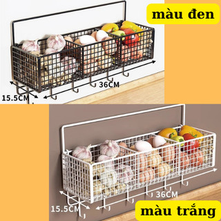 Kệ đựng gia vị đa năng chia ngăn treo tường không cần khoan đục tiện lợi sắt sơn tĩnh điện Chịu lực 6kg