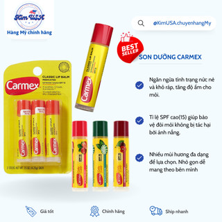  Hàng Mỹ  Son dưỡng môi chống nắng Carmex Spf15 siêu cấp ẩm làm mềm môi 