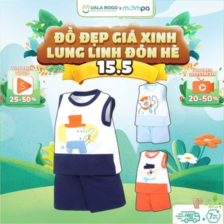 Bộ quần áo cộc tay cho bé Mompa 1 - 5 tuổi vải Cotton Actif mềm mát thấm hút co giãn thoáng khí 654