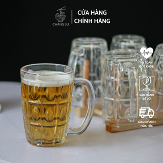 Bộ ly thuỷ tinh có quai uống bia, trà đá,...- Bộ 4 và 6 cốc thủy tinh bia hơi Hà Nội - Ly thủy tinh cao cấp - Vỡ 1 đổi 1