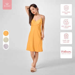 Váy ngủ winny kiểu hai dây chất lụa satin 1mnsa23143v