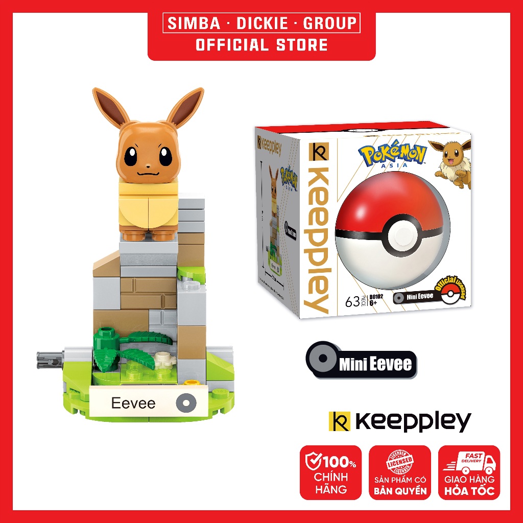 Đồ Chơi Lắp Ráp KEEPPLEY Pokemon Mini Eevee B0102 Building Block - Simba Toys Vietnam