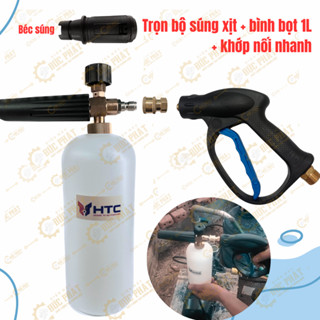 Bình xịt tạo bọt tuyết 1L,Khớp nối nhanh máy rửa  xe gắn súng phun xịt cho máy rửa xe áp lực cao gia đình mini