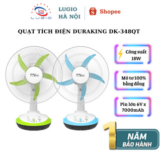 Quạt tích điện DURAKING Model DK-348QT công suất 18W dùng đến 14h hàng chính hãng bảo hành máy 1 năm