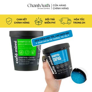 Tẩy da chết da đầu cafe mimi 330g shampoo scrub volume làm sạch sâu, ngừa tóc bết, kiềm dầu