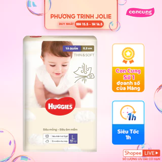 Bỉm tã quần Huggies Thin & Soft size L 9-14kg 72 miếng