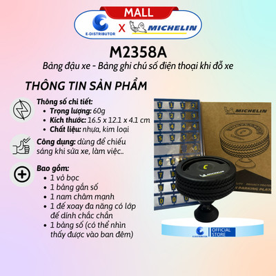 [HỎA TỐC] Bảng ghi chú số điện thoại khi đỗ xe Michelin M2358A - Hàng chính hãng