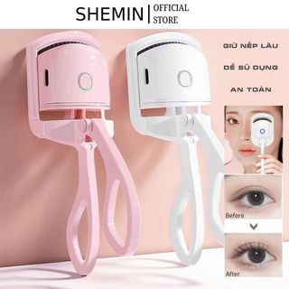 Bấm mi điện tạo và giữ nếp cong mi lâu hơn bằng 2 chế độ nhiệt kẹp mi uốn mi nhiệt cong SHEMIN