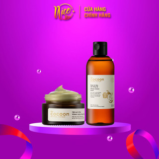 Combo sạch mụn và kiểm soát dầu từ bí đao cocoon: nước bí đao cân bằng da 310ml + mặt nạ bí đao 30ml