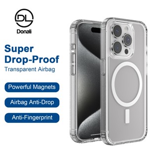   CAO CÂP  Ốp lưng chống sốc Hỗ trợ sạc không dây cho iphone 15 Pro Max 12 13 14 Pro Max TPU Ốp IP từ tính trong suốt 