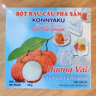 Rc3k bột rau câu pha sẵn hương vải agar jelly pudding lychee flavour