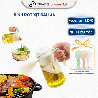 Bình Đựng Dầu Ăn Nước Mắm 470ml Thủy Tinh DIPOLAR Tích Hợp Xịt Và Rót Dầu Đa Năng Cao Cấp - DBDD03