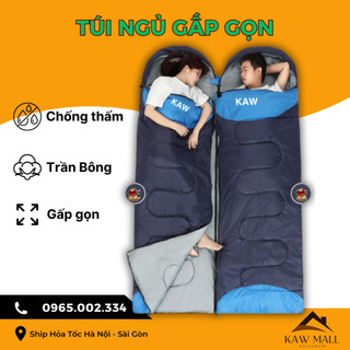 Túi ngủ văn phòng KAW 1.3KG siêu nhẹ, túi ngủ gấp gọn bể mặt chống thấm nước bảo hành 12 tháng