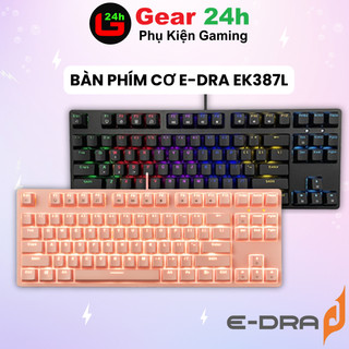 Bàn phím cơ Edra EK387L RGB / Rainbow cáp type C ( Blue, Brown, Red Switch)