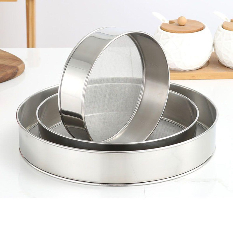 Rây bột tròn inox kt 15-20-25-30cm (0.5mm-mesh 60)