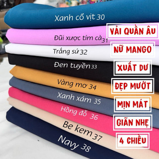 Vải Quần -  Vải Mango-Đũi Lóng Chéo Hàn quốc-CHẤT VẢI MỀM ĐẦM TAY-