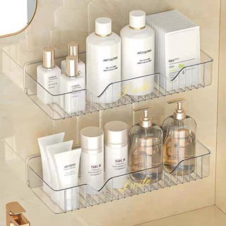Kệ Đựng Đồ Nhà Tắm, Mỹ Phẩm, Đồ Skincare Bằng Nhựa Trong Suốt, Giá Để Đồ Dán Tường Nhà Tắm, Nhà Bếp (Tặng Miếng Dán)