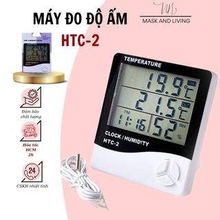 Nhiệt Kế Điện Tử Tiện Dụng HTC2 Cảm Biến Độ Ẩm Có Báo Thức Ngày Giờ Nhiệt Kế Ẩm Đa Năng Chính Xác