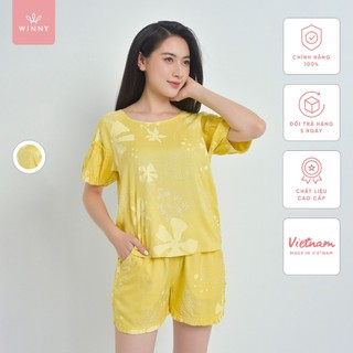 Bộ Mặc Nhà WINNY Kiểu Tay Cộc Quần Đùi Chất Đũi Gân 1MNDG22225C