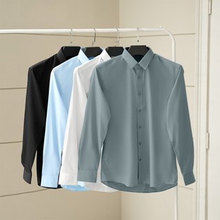 Áo Sơ Mi Trơn Tay Dài Cao Cấp, chuẩn form, phong cách trẻ trung, thanh lịch Menswear Nam Shirt