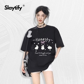 Áo thun in hình cute dễ thương SLAYTIFY chất cotton co dãn 2 chiều 260 gsm