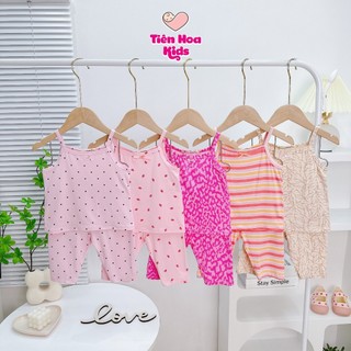   Bé 8-19kg  Bộ 2 Dây Quần Lửng thun lụa Minky Mom Cho Bé Gái 