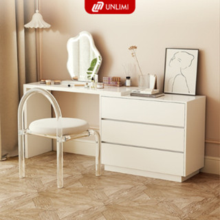 Bàn làm việc, bàn trang điểm kèm tủ đựng đồ đa năng màu full trắng gỗ MDF cao cấp thương hiệu UNLIMI - UP325