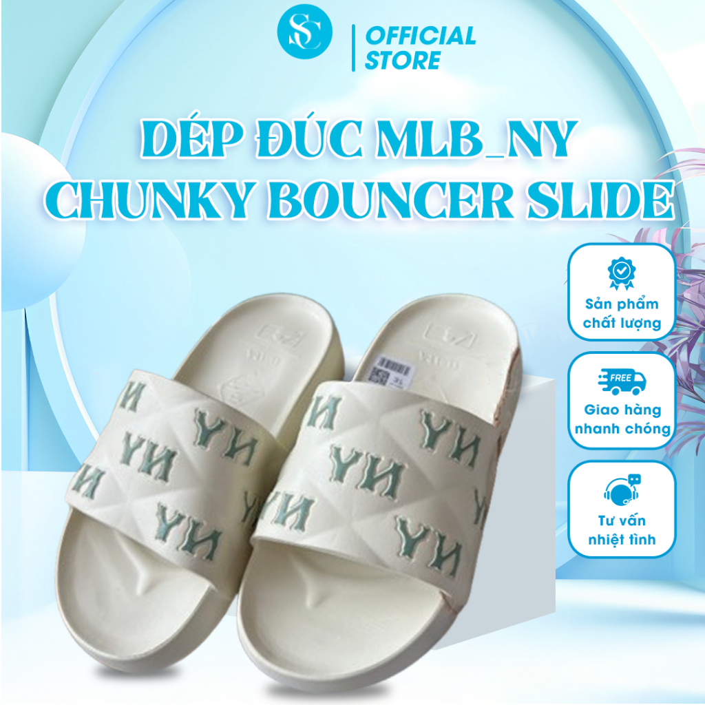 Dép Đúc ShopChoa - Dép Đúc MLB_NY Chính Hãng Dép Chunky Bouncer Slide Nam Nữ Mẫu Mới 2024
