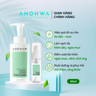  Sữa Rửa Mặt Tạo Bọt AHOHWA Control Clearing Foam Cleanser Chiết 30ml - Kiềm Dầu, Điều Tiết Bã Nhờn