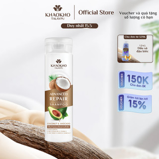 Dầu gội thảo dược KhaoKho Talaypu chứa Nano Keratin giúp phục hồi tóc, ngăn ngừa hư tổn và bảo vệ tóc bơ & dừa  240ml