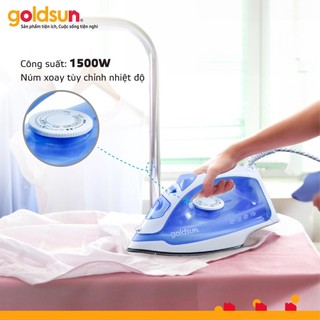 Bàn là hơi nước goldsun gir2303- công suất 1500w- là khô, là hơi- cầm tay tiện dụng- chính hãng- bảo hành 12 tháng.
