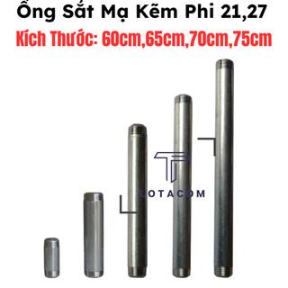 Sắt ống tiện ren 2 đầu phi 21, 27 kt 60cm, 65cm,70cm,75cm lotacom decor
