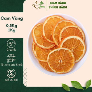 1Kg Cam Vàng Thái Lát Sấy Khô -  Trà thảo mộc Treesy - Trà hoa quả