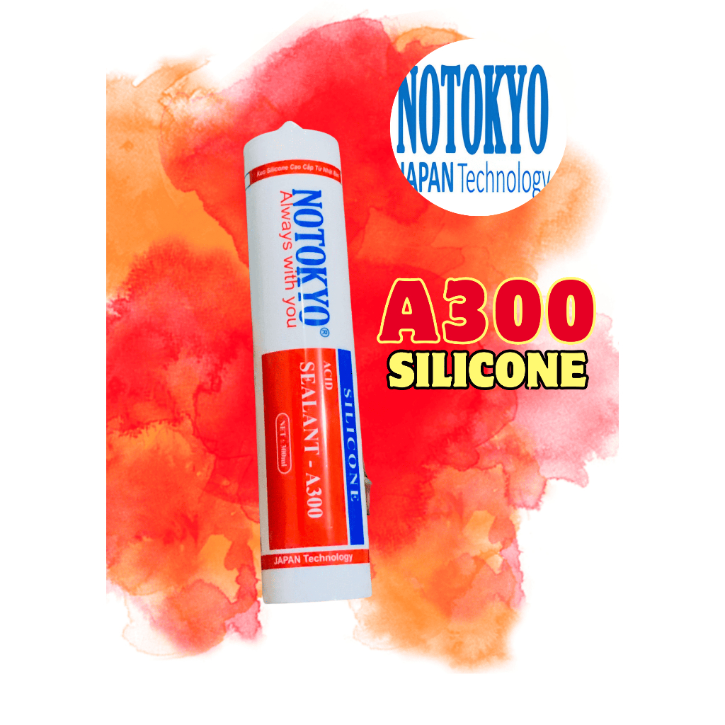 Keo Silicone Notokyo (Acid) A300 Trắng trong/sữa/xám/đen chai 300ml