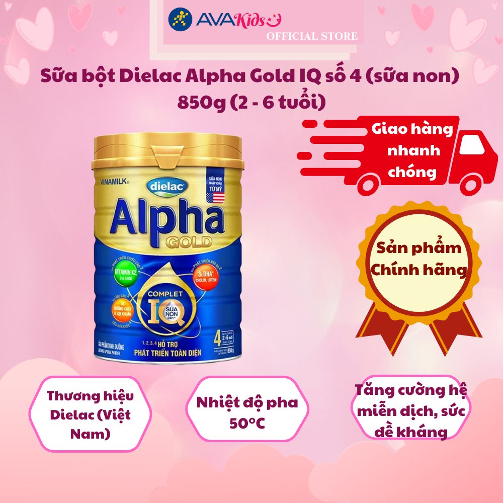 Sữa bột Dielac Alpha Gold IQ số 4 (sữa non) 850g (2 - 6 tuổi)