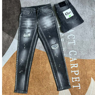 Quần bò Jean nam dài XÁM vệt rách cá tính 2024, chất jean co giãn tốt, chuẩn form bền đẹp, giá tốt