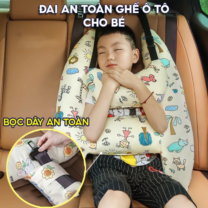 Đai ngồi ô tô cho bé AutoX an toàn và thoải mái thiết kế êm mềm cố định chắc chắn ruột bông PP cao cấp