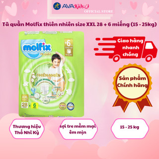 Tã quần Molfix thiên nhiên size XXL 28 + 6 miếng