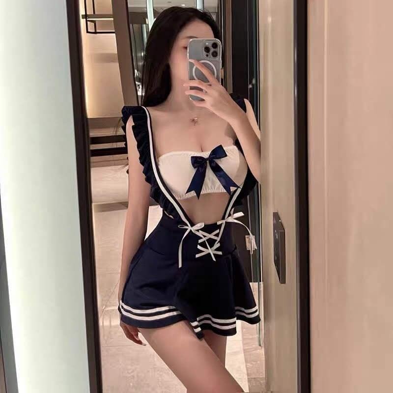 Đồ ngủ nữ sexy gợi cảm phong cách cosplay nữ sinh trong suốt