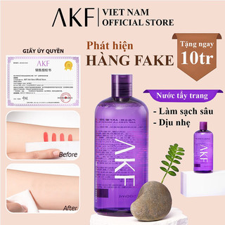 { AKF } Nước tẩy trang AKF 3in1- Nước tẩy trang tía tô lành tính chai 100ml-500ml-Nước tẩy trang sạch sâu dịu nhẹ,cấp ẩm