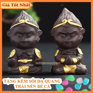 [Tặng Sỏi Trải Nền] Tượng tôn ngộ không mini siêu đẹp Tượng tề thiên đại thánh cỡ nhỏ trang trí bể cá