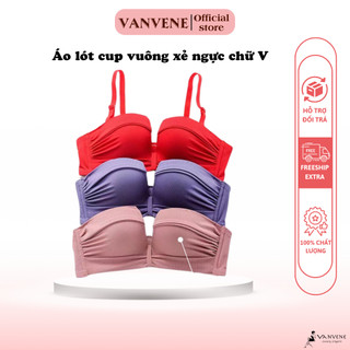 Bộ đồ lót vanvene, ab506, bộ cup vuông xẻ ngực chữ v, không gọng đệm kép 2cm ôm nâng tự nhiên