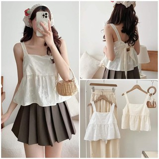 Áo 2 Dây Bản To Thắt Nơ Lưng Điệu Đà, Labibi