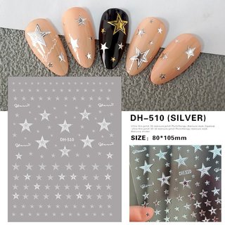 Sticker nail ngôi sao bạc trang trí móng mã mới