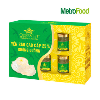 YẾN HŨ QUEENNEST 25% - KHÔNG ĐƯỜNG (HỘP 6 HŨ 70ML)