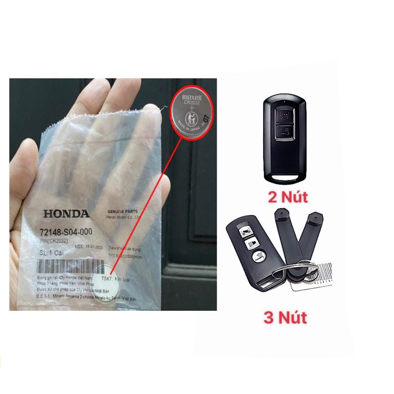 Pin Điều Khiển Chìa Khoá Xe Máy Honda và Yamaha Hàng Zin Honda Bin Smartkey Honda Vision, AB, Lead,S