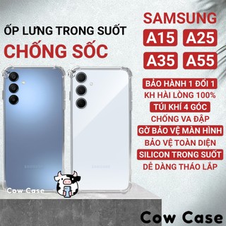 Ốp lưng Samsung A15, A25, A35, A55 5G chống sốc silicon dẻo trong Cowcase | Vỏ điện thoại ss galaxy silicon DEOT