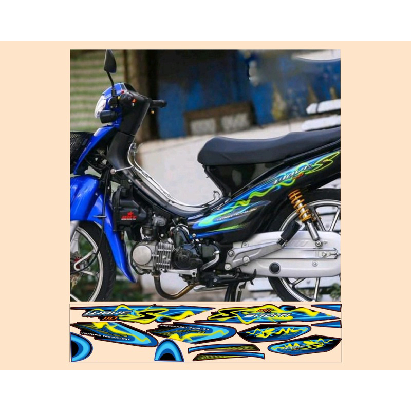 tem chế wave nhỏ xanh đen, tem wave thái 110