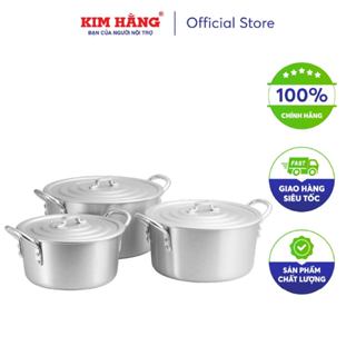 Bộ Nồi Nhôm ĐB quai tròn xi bóng T3 nhỏ Kim Hằng KHG0333 (16-18-20cm)